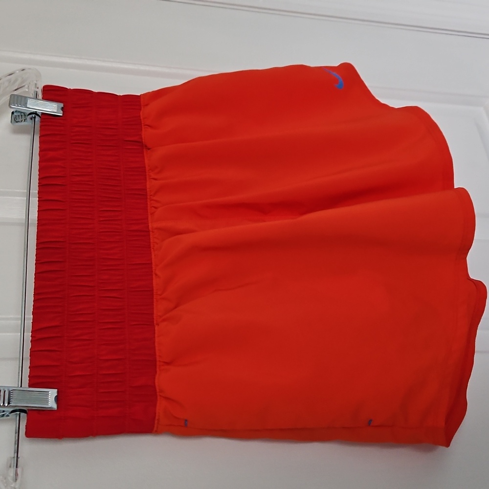 NIKE Dri-Fit Ultra-High Waisted Brief-Lined Woman's Shorts Size M Orange/ Red